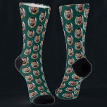 Boyfriend Photo for Girlfriend Fun Emerald Green  Socks<br><div class="desc">These boyfriend photo (for girlfriend) fun emerald green socks feature your own photo in trendy offset pattern and are a cute way for your girlfriend or wife to remember you as she pulls on her socks! This is a great Christmas or birthday gift and your girlfriend or wife will love...</div>