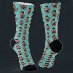 Boyfriend Photo for Girlfriend Fun Light Teal Socks<br><div class="desc">These fun boyfriend photo (for girlfriend) light teal socks feature your own photo in trendy offset pattern and are a cute way for your girlfriend or wife to remember you as she pulls on her socks! This is a great Christmas or birthday gift and your girlfriend or wife will love...</div>