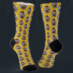 Boyfriend Photo for Girlfriend Fun Mustard Yellow Socks<br><div class="desc">These boyfriend photo (for girlfriend) fun mustard yellow socks feature your own photo in trendy offset pattern and are a cute way for your girlfriend or wife to remember you as she pulls on her socks! This is a great Christmas or birthday gift and your girlfriend or wife will love...</div>