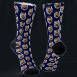 Boyfriend Photo for Girlfriend Fun Navy Blue Socks<br><div class="desc">These boyfriend photo (for girlfriend) fun navy blue socks feature your own photo in trendy offset pattern and are a cute way for your girlfriend or wife to remember you as she pulls on her socks! This is a great Christmas or birthday gift and your girlfriend or wife will love...</div>