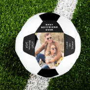 Boyfriend Photo Personalized Black White Soccer Ball at Zazzle