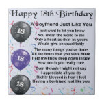 Boyfriend Poem - 18th Birthday Tile<br><div class="desc">A great gift for a special boyfriend on his 18th birthday</div>