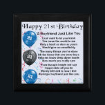 Boyfriend Poem - 21st Birthday Keepsake Box<br><div class="desc">A great gift for a boyfriend on his 21st birthday</div>