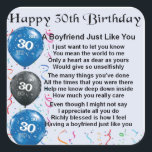 Boyfriend poem 30th Birthday Square Sticker<br><div class="desc">A great gift for a boyfriend on his 30th birthday</div>