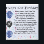 Boyfriend poem - 40th Birthday Notepad<br><div class="desc">A great gift for a boyfriend on his 40th birthday</div>