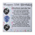 Boyfriend poem 50th birthday ceramic tile<br><div class="desc">A great gift for a boyfriend on his 50th birthday</div>
