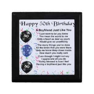 Boyfriend poem 50th birthday gift box