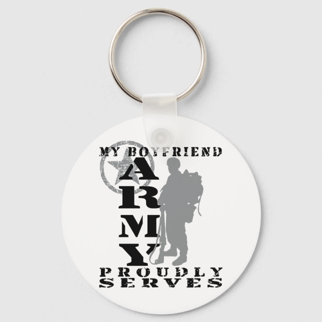 Boyfriend Proudly Serves - ARMY Keychain (Front)