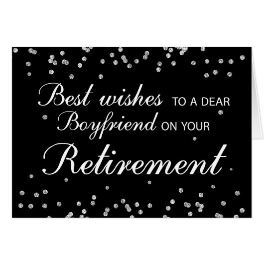 Boyfriend, Retirement Congratulations Black Cards (Front Horizontal)