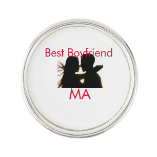 Boyfriend valentine gift add name monogram letter lapel pin