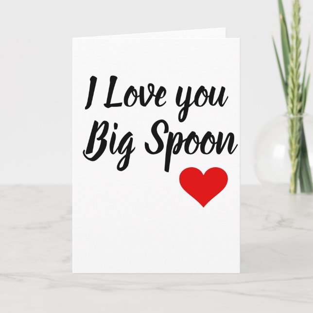 Boyfriend Valentines Card-Spooning Card-Husband Holiday Card (Front)