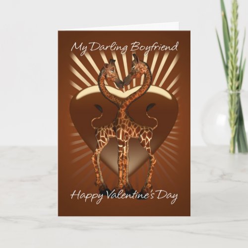 Boyfriend Valentines Day Card With Giraffes