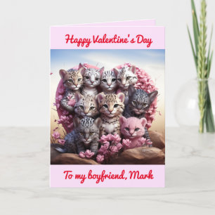 Boyfriend Valentine's Kitty Heart card