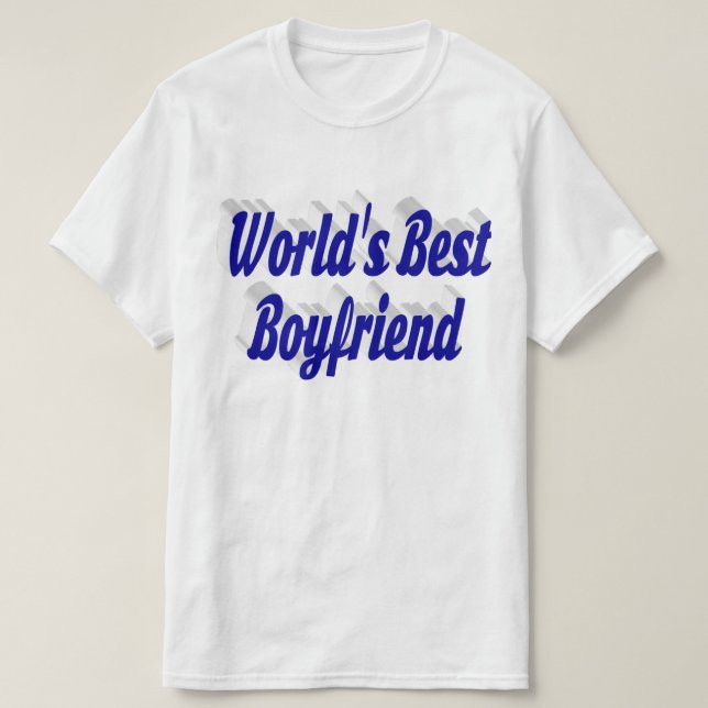 Boyfriend with blue script T-Shirt (Design Front)
