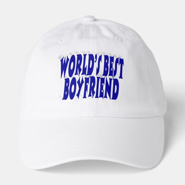 Boyfriend with blue typography hat (Front)