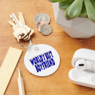 Boyfriend with blue typography keychain