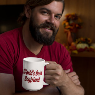 Boyfriend with burgundy half script giant coffee mug