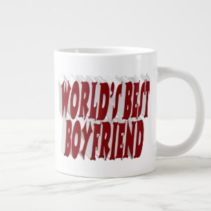 Boyfriend with burgundy half typography giant coffee mug