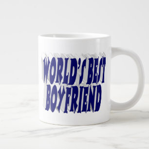Boyfriend with dark blue half typography giant coffee mug