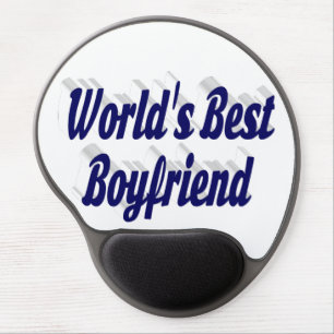 Boyfriend with dark blue script gel mouse pad