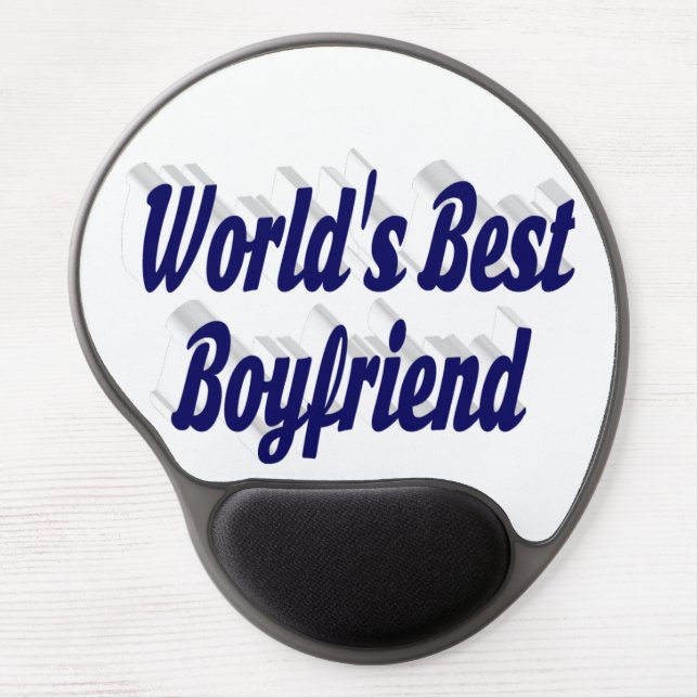 Boyfriend with dark blue script gel mouse pad (Front)
