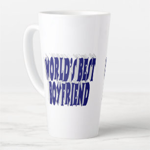 Boyfriend with dark blue text latte mug