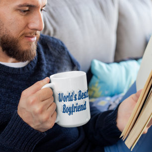 Boyfriend with sea blue half script giant coffee mug