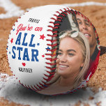 Boyfriend You're an All Star Photo Baseball<br><div class="desc">Valentine's day baseball gift featuring the name of your boyfriend,  the saying "you're an all star",  a love heart,  stars,  and your name. Plus 2 photos for you to customize with your own to make this an extra special valentines/birthday gift.</div>