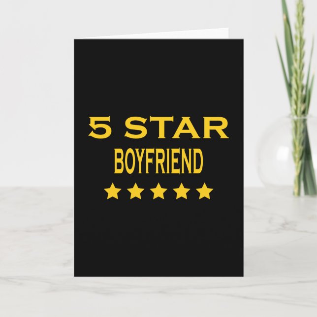 Boyfriends Birthdays Valentines 5 Star Boyfriend Holiday Card (Front)