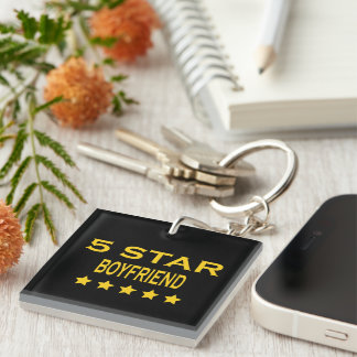 Boyfriends Birthdays Valentines 5 Star Boyfriend Keychain