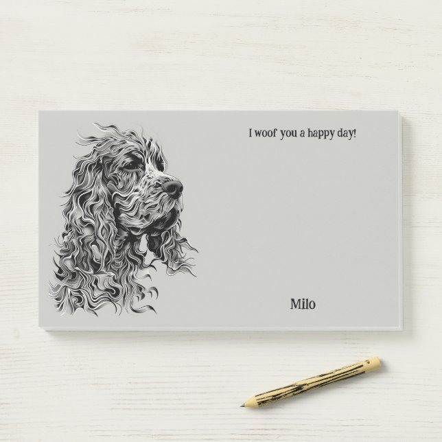 Boykin Spaniel Abstract Art Dog Name  Post-it Notes (On Desk)