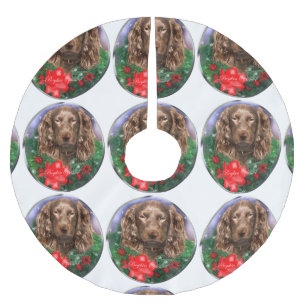 Boykin Spaniel Christmas Brushed Polyester Tree Skirt