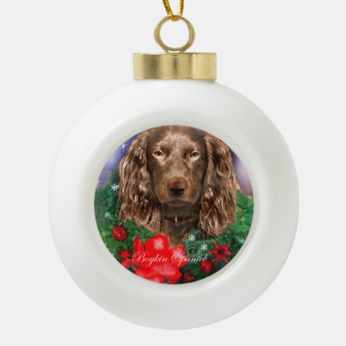 Boykin Spaniel Christmas Ceramic Ball Christmas Ornament