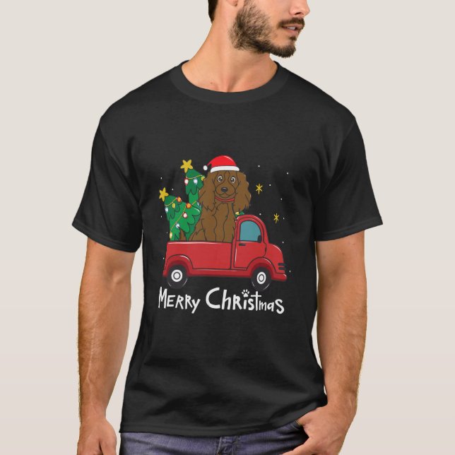 Boykin Spaniel Christmas Ornament Truck Tree Dog M T-Shirt (Front)