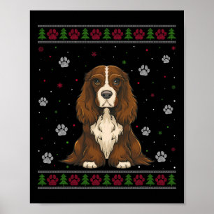 Boykin Spaniel Christmas Sweater Xmas Pet Animal D Poster