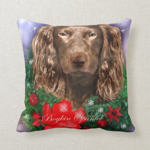 Boykin Spaniel Christmas Throw Pillow