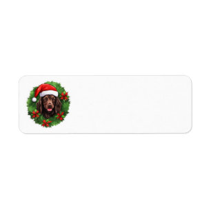 Boykin Spaniel Christmas Wreath Label
