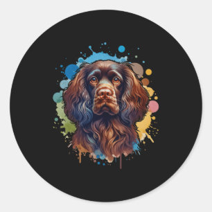 Boykin Spaniel Dog Artwork Comfort Colors Adult He Classic Round Sticker