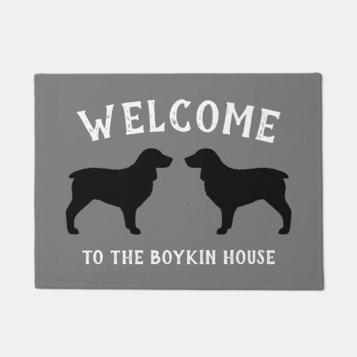Boykin Spaniel Dog Breed Silhouettes Custom Doormat