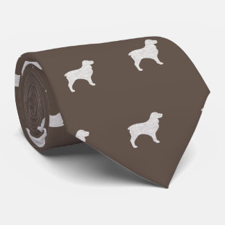 Boykin Spaniel Dog Breed Silhouettes Pattern Neck Tie