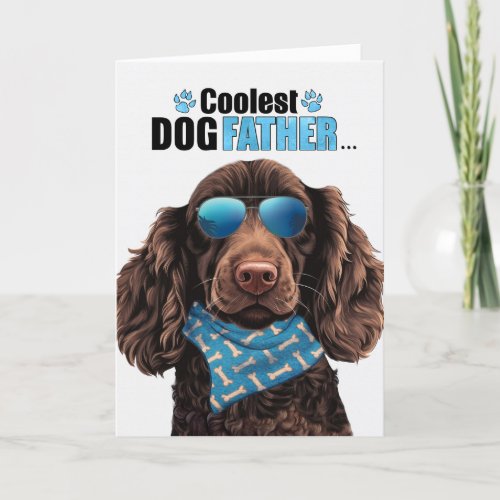 Boykin Spaniel Dog Coolest Dad Ever Fathers Day Holiday Card