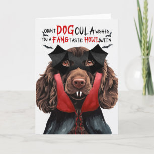 Boykin Spaniel Dog Funny Count DOGcula Halloween Holiday Card
