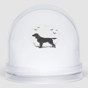 Boykin Spaniel Dog � Halloween Moon Silhouette Cla Snow Globe