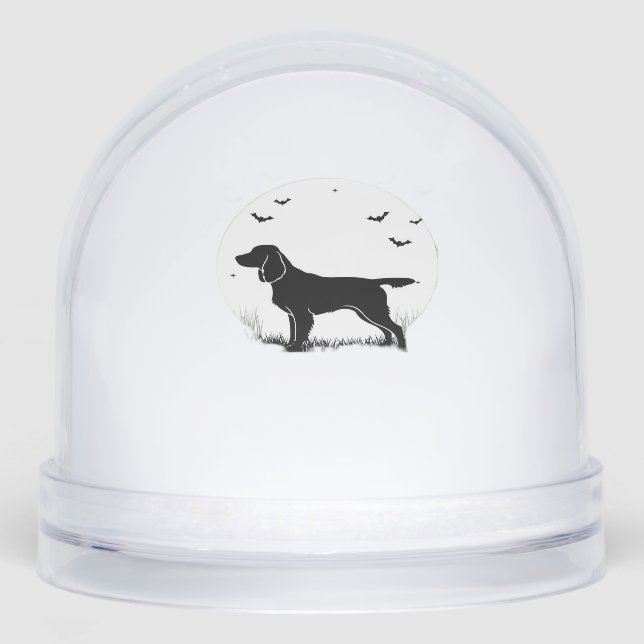 Boykin Spaniel Dog � Halloween Moon Silhouette Cla Snow Globe (Front)