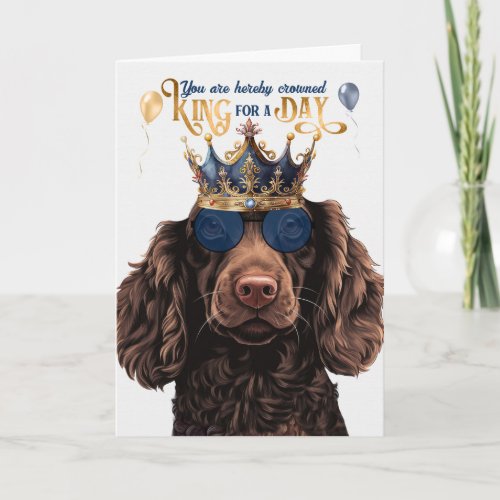 Boykin Spaniel Dog King for Day Funny Birthday Card