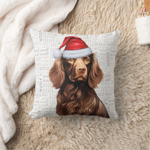 Boykin Spaniel Dog Lover Christmas Holiday Throw Pillow
