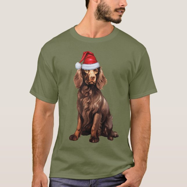 Boykin Spaniel Dog Lover Funny Christmas T-Shirt (Front)