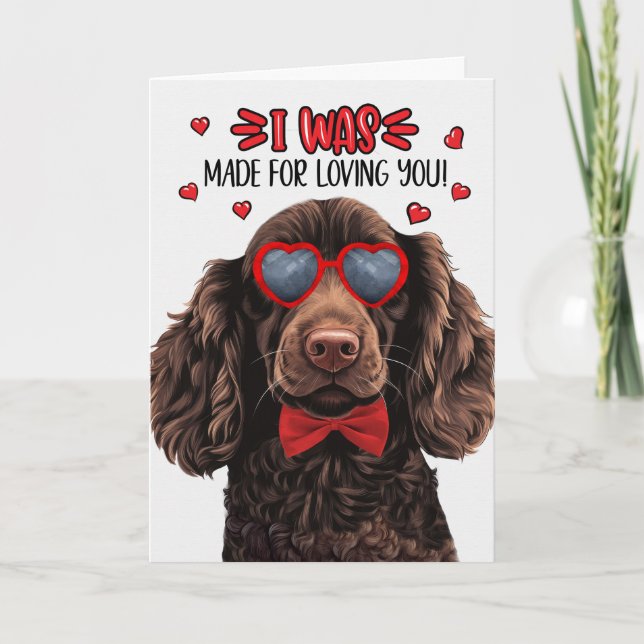 Boykin Spaniel Dog Made for Loving You Valentine Holiday Card (Front)