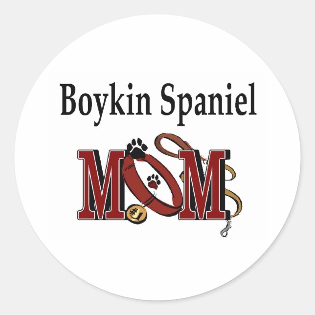 Boykin Spaniel Dog MOM Classic Round Sticker (Front)