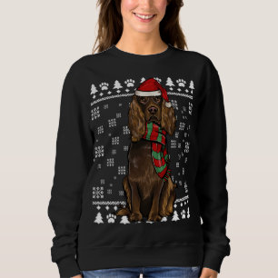 Boykin Spaniel Dog Santa Hat Xmas Ugly Christmas Sweatshirt
